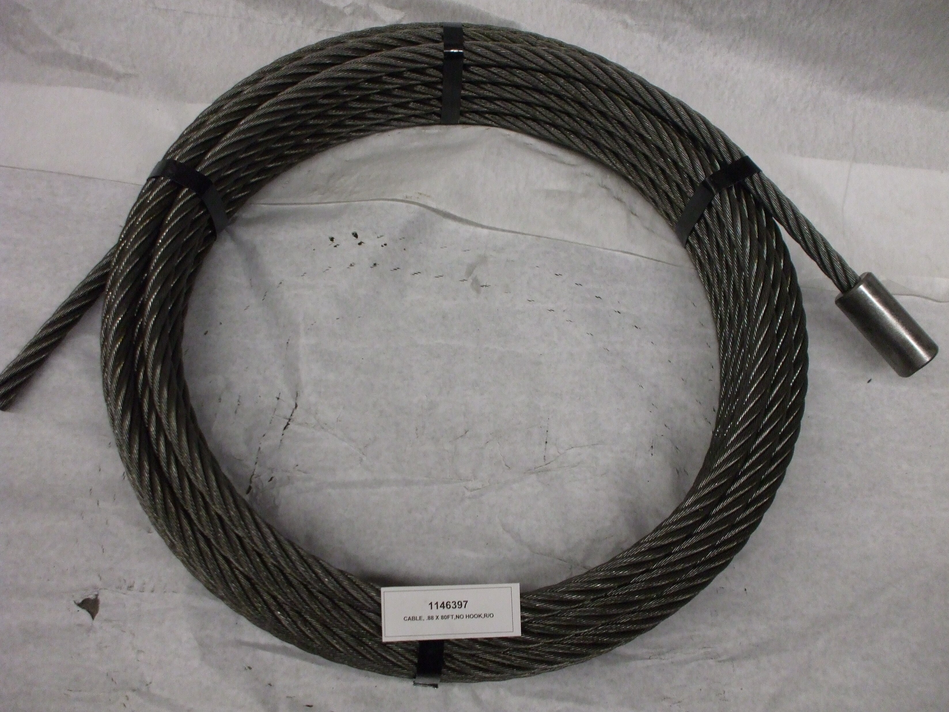 CABLE, .88 X 80FT,NO HOOK,R/O