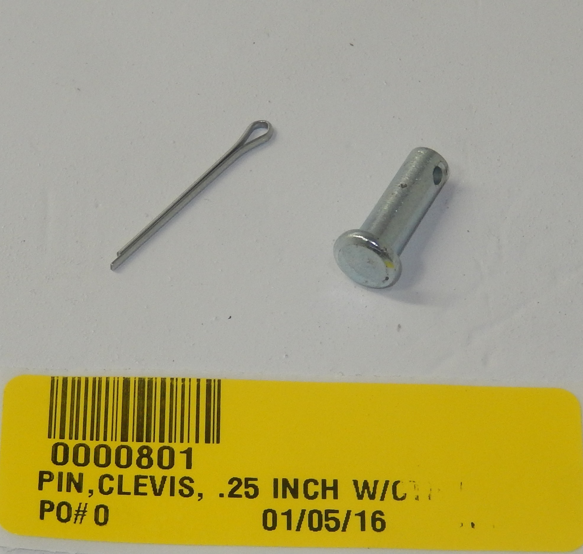 PIN,CLEVIS, .25 INCH W/CTR KEY