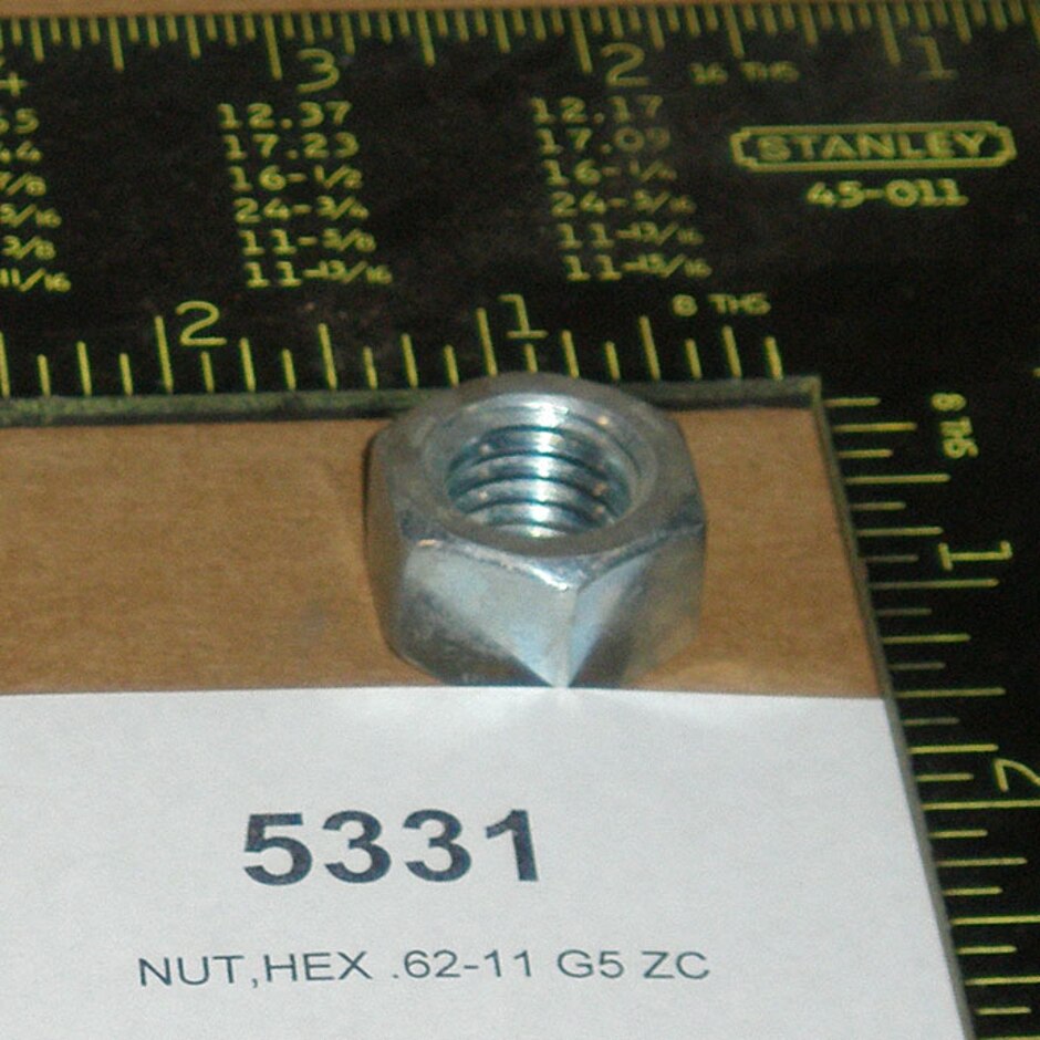 NUT,HEX .62-11 G5 ZC